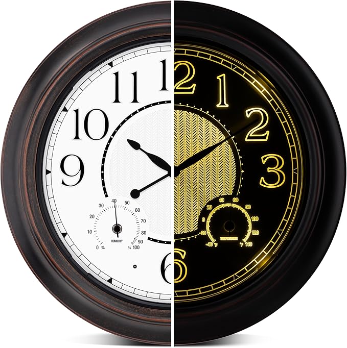 Koosome Outdoor Clocks Waterproof 18 Inch, Large Wall Clock by Unknown