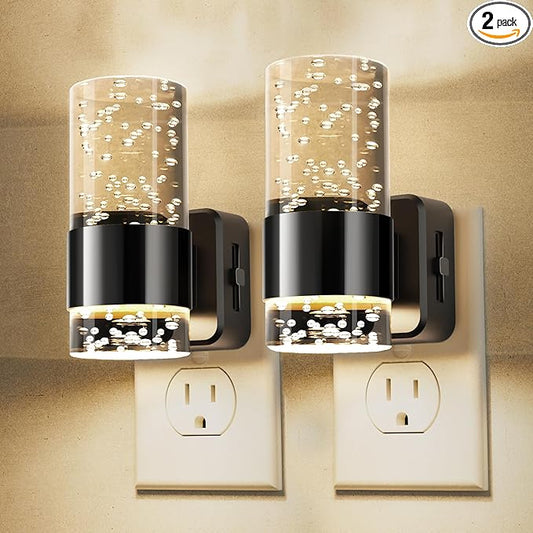 L LOHAS LED Night Light, Dimmable Night Lights Plug into Wall, 2 Pack Acrylic by LLOHASLED