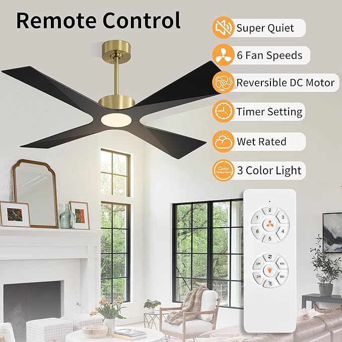 WINGBO 64" Wet Rated Outdoor Ceiling Fan - Image 2