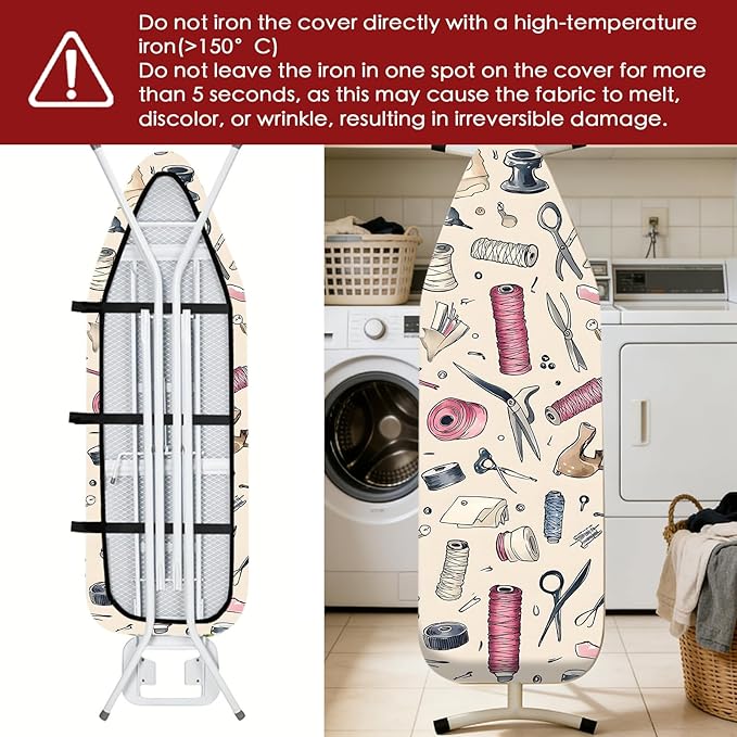 Nuxovilar Ironing Board Cover Needle Cotton 15x54 Inches | Ironing Board Cover - Image 6