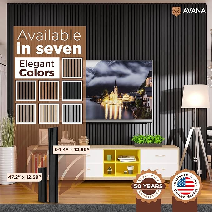 Avana Acoustic Wood Wall Panels – 94.4 x 12.6 Inch Black Oak Acoustic Panels 4 - Image 7