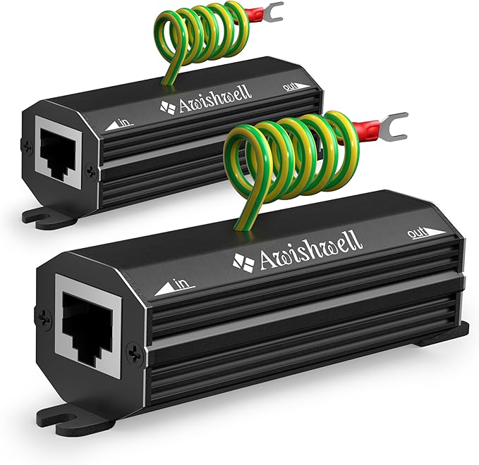 Awishwell Ethernet Surge Protector Gigabit, 10 Pack PoE++ RJ45 Surge Protector by Awishwell