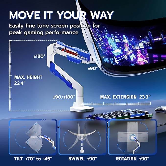 ARES WING Heavy Duty Ultrawide Monitor Arm - Image 8