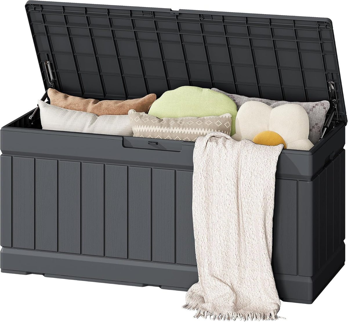 flamaker outdoor storage box 80 gallon resin waterproof, main product view
