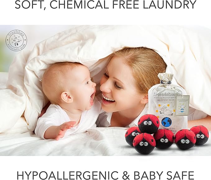 Friendsheep Wool Dryer Balls, Organic Reusable Fabric Softener Alternative - Image 5