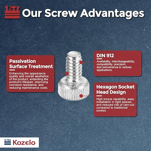 Kozelo 100pcs Socket Head Cap Screws - Image 3