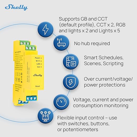 Shelly Pro RGBWW PM | Wi-Fi & LAN Smart Remote Control - Image 4