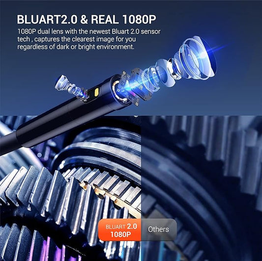 DEPSTECH Dual Lens Industrial Endoscope, 1080P Digital Borescope Inspection - Image 3