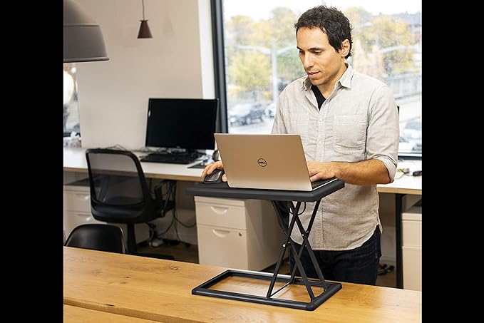 Rocelco 19" Portable Laptop Riser, Height Adjustable Travel Standing Desk - Image 3