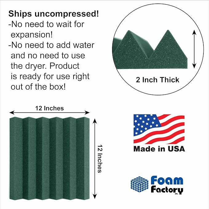 Foam Factory Inc 24 Pack Color Acoustic Foam Panel Studio Soundproofing Wedge - Image 2