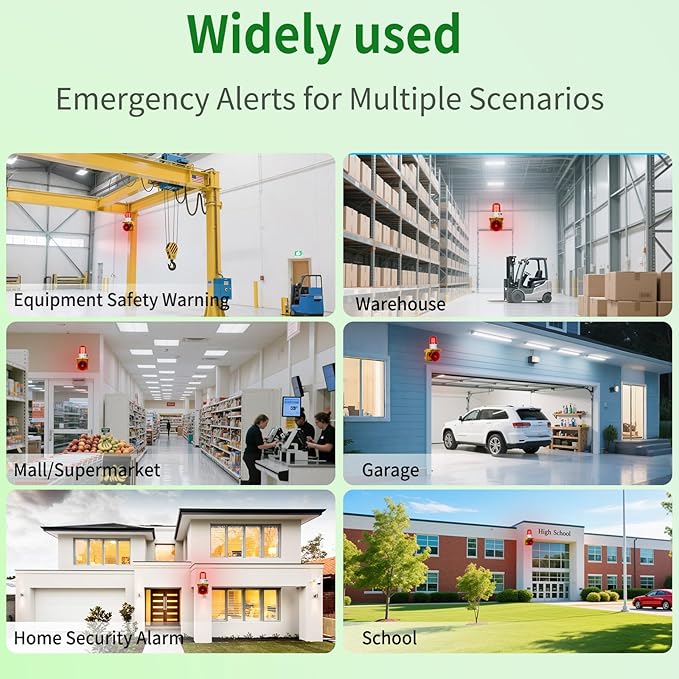kbaoele AC110V Industrial Siren Alarm Strobe Light-120dB Loud Horn&Waterproof - Image 6