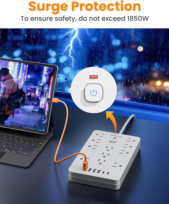 Bawmwim Surge Protector Power Strip - Image 6