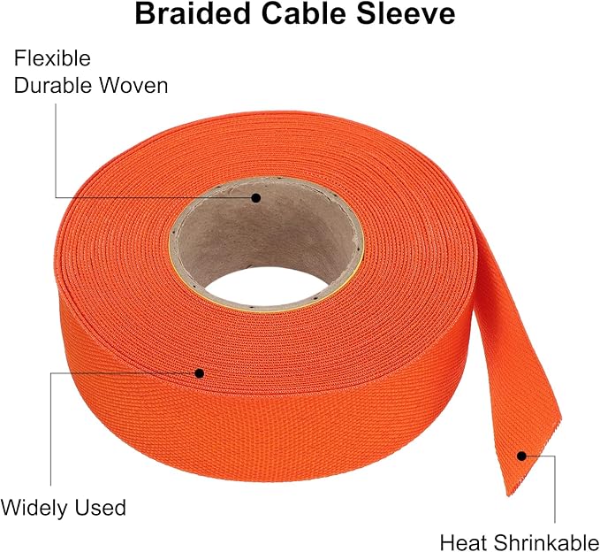 MECCANIXITY Braided Cable Sleeves Heat Shrinkable Fabric Sleeving, Network - Image 4