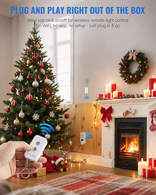 Remote Control Outlet Plug, WILAWELS Wireless Light Switch, On Off Remote - Image 3