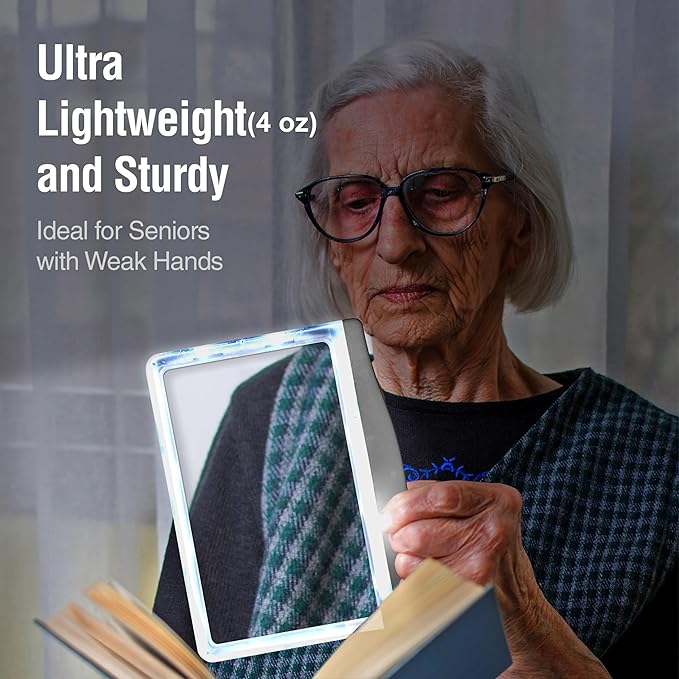 MAGNIPROS Patented 3X Large LED Page Magnifier - Image 2