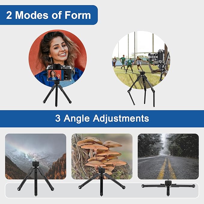 LEOFOTO Aluminum Mini Table Tripod, Weight 162g/0.35lb, Maxload 5kg/11lb - Image 3