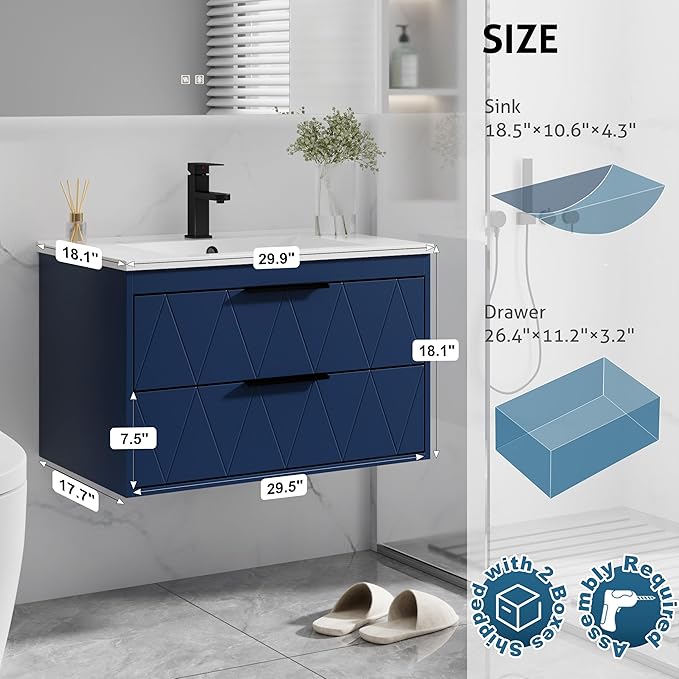 eclife 30" Bathroom Vanities Cabinet - Image 2