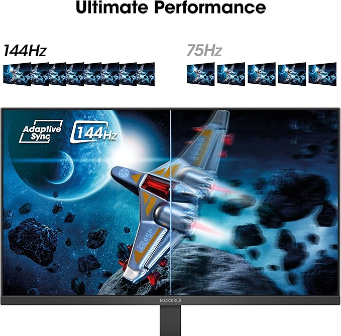 KOORUI 24 Inch Gaming Monitor 144Hz Full HD 1920 x 1080p IPS Ultra-Slim Display - Image 2