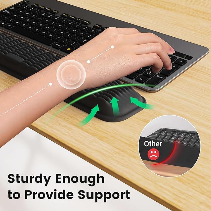 MEKASS Keyboard Wrist Rest, Soft Memory Foam Wrist Support - Image 3