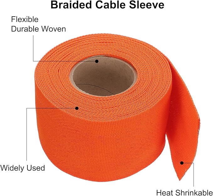 MECCANIXITY Braided Cable Sleeves Heat Shrinkable Fabric Sleeving, Network - Image 4