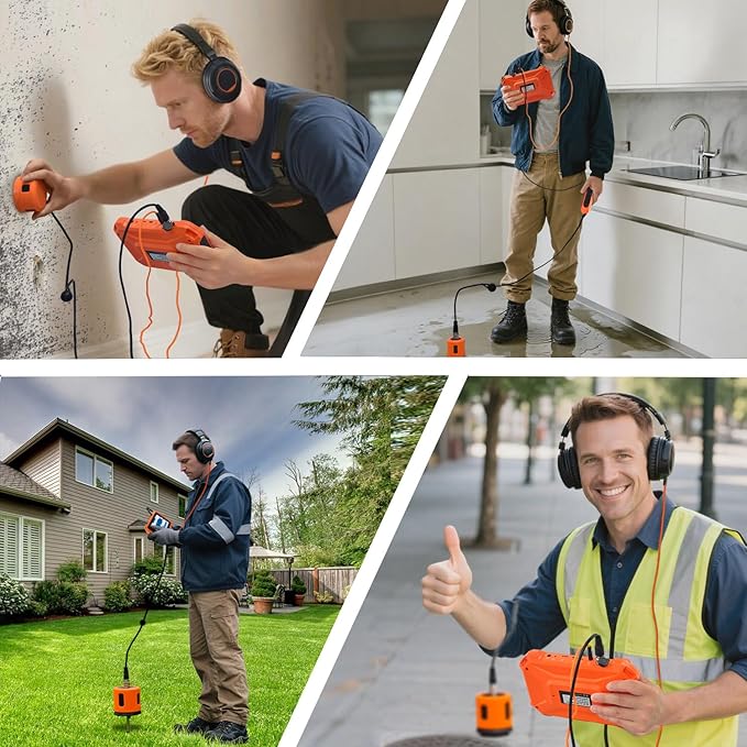 PQWT PQ125E Leak Detector with 5 Sensors, 26.24ft/8M Depth, Pinpoints Leaks to - Image 2