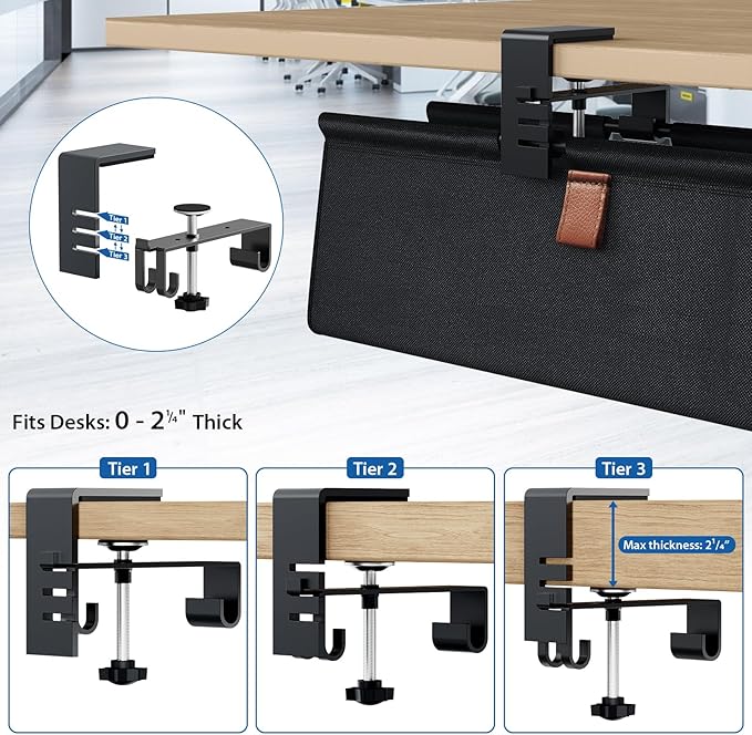 Zilink No Drill Under Desk Cable Management Tray 30" Cord Organizer - Image 9
