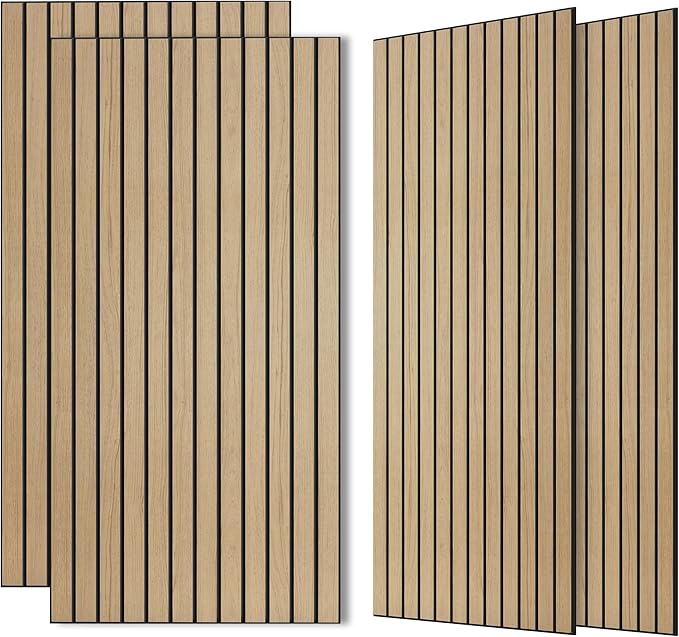 AUTORIFIC Wood Veneer Acoustic Panels, 4 Pack 47.2”x23.6” Sound Panels by AUTORIFIC