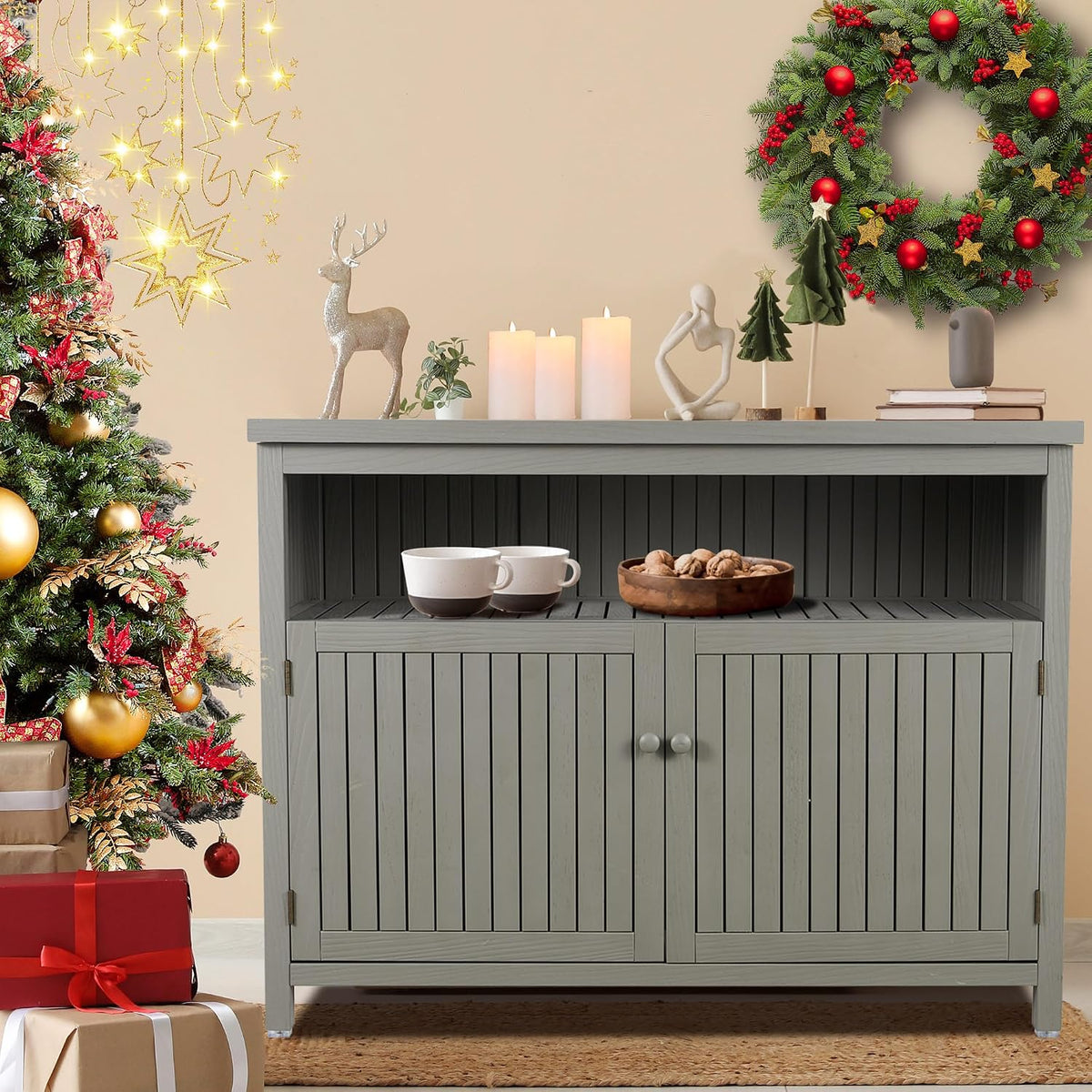 ahb outdoor console sideboards buffet cabinet(grey), main product view