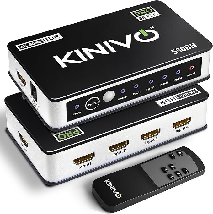 Kinivo HDMI Switch 5 in 1 Out 4K 60Hz by Kinivo