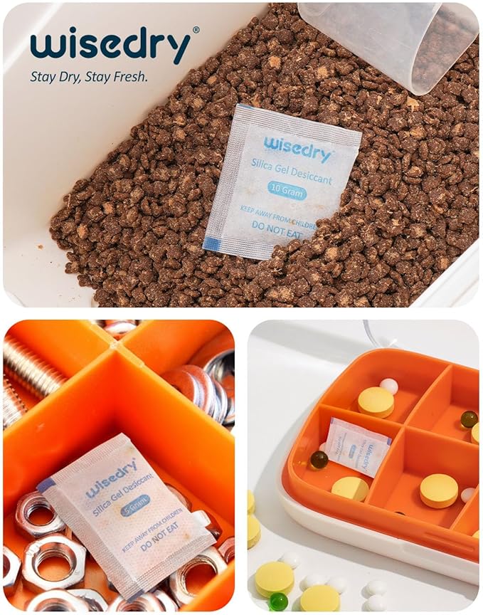 wisedry 5 Gram Food Grade Silica Gel Packs Rechargeable Desiccant Dehumidifiers - Image 3