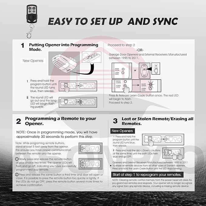 2 for Genie & Overhead Door Garage Door Opener Remote G3T-R G3T-A O3T-BX - Image 9