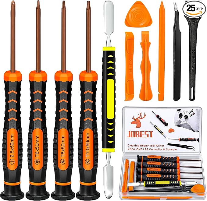 JOREST Repair Kit for Xbox One/360/X PS4 PS3 PS5, PH0 T6 T8 T10 Torx Security by Jorest