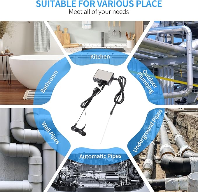 Water Leakage Detector, Underground Water Pipe Leak Detector Monitor - Image 6