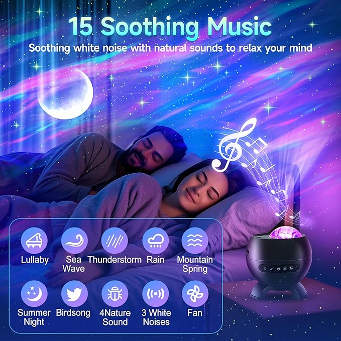 Northern Galaxy Light Projector, 300+Modes & 5 Films Star Projector, 15 White - Image 4