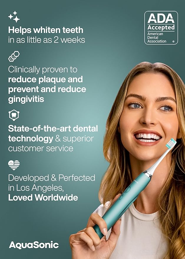 Aquasonic Vibe Series Ultra-Whitening Toothbrush – ADA Accepted Power Toothbrush - Image 6