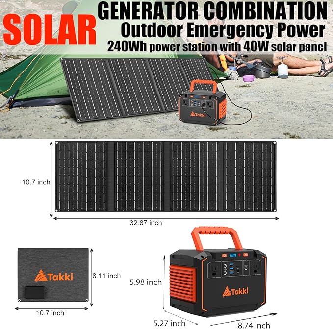 Takki 300W Solar Generator 240Wh Portable Power Station - Image 4