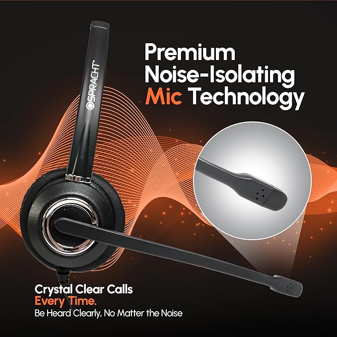 Spracht Wired Headset for Desktop Phone | Single Ear Universal Headset for - Image 3
