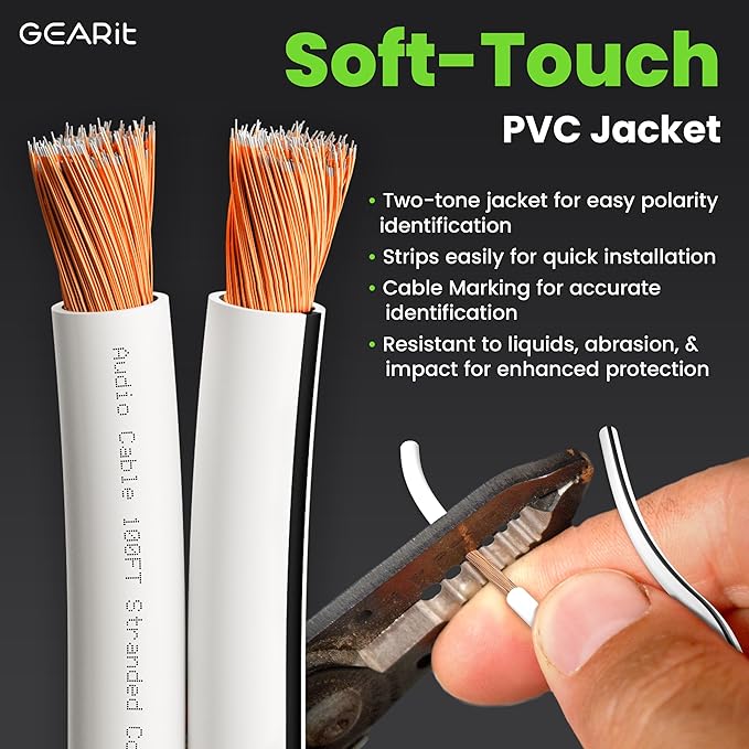 16AWG Speaker Wire, GearIT Pro Series 16 Gauge Speaker Wire Cable Great Use - Image 5