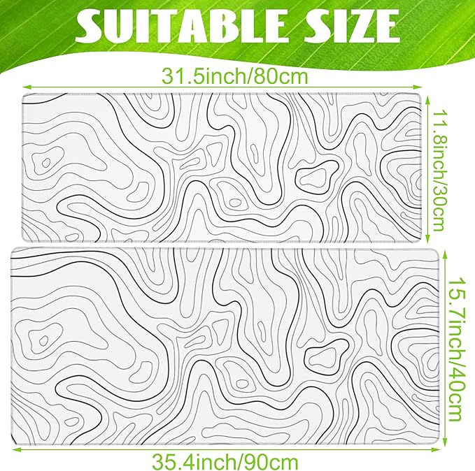 Eflxamz Desk Mat, Topographic Contour Large Gaming Mouse Pad - Image 2
