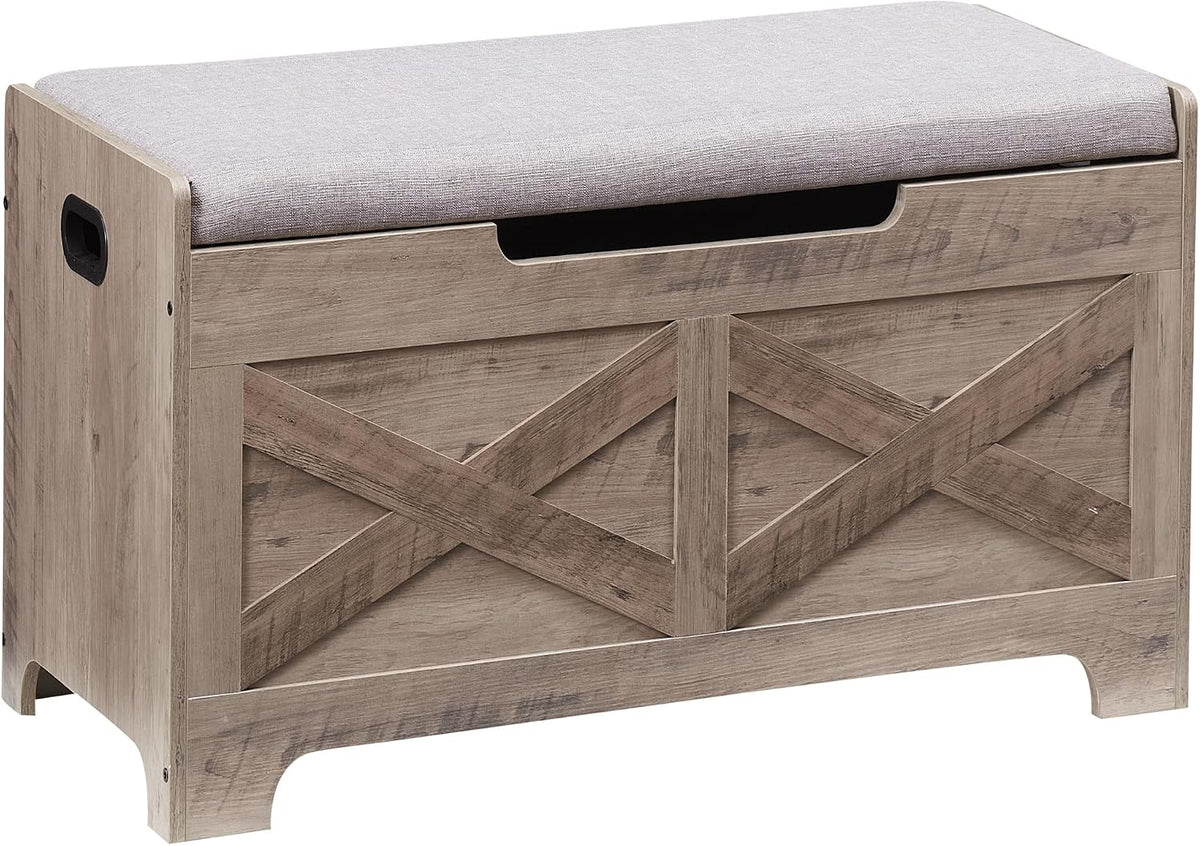 garveehome 39.4 in storage chest, wooden storage bench, main product view