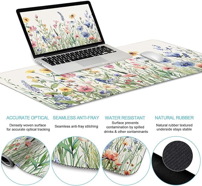 LIMKRIAN Flower Mouse Pad Set Large Desk Matt - Image 3