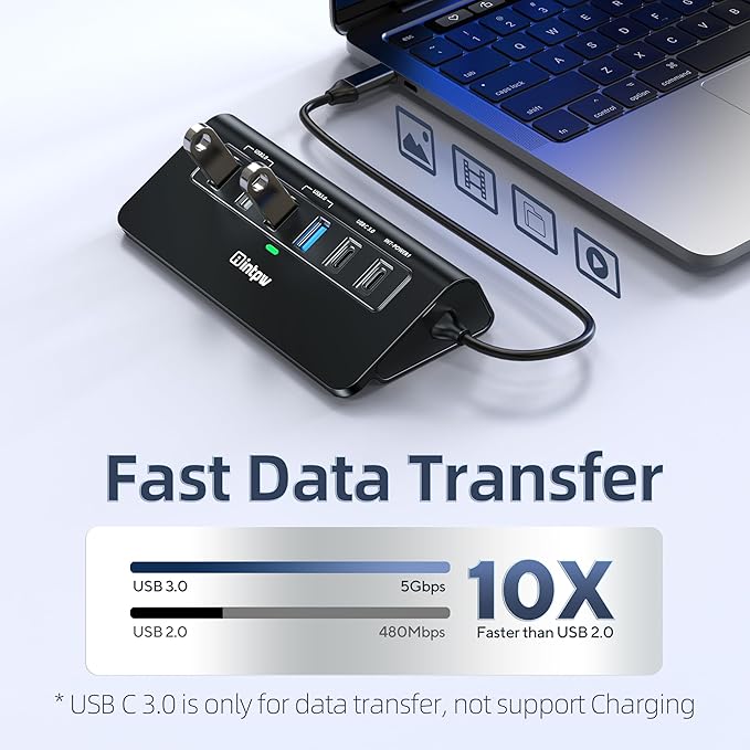 USB C Hub, intpw 9-in-1 USB Multiport Adapter - Image 5