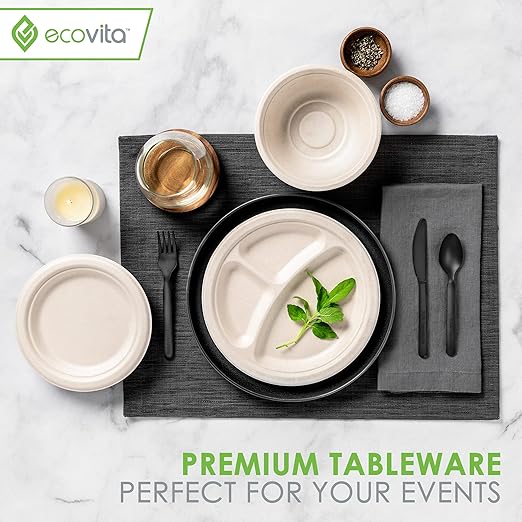 Ecovita 100% Compostable Forks Spoons Knives Cutlery Combo Set - Image 6