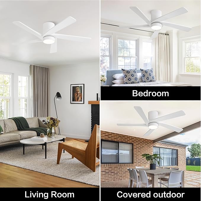 WINGBO 54 Inch Flush Mount DC Ceiling Fan - Image 8