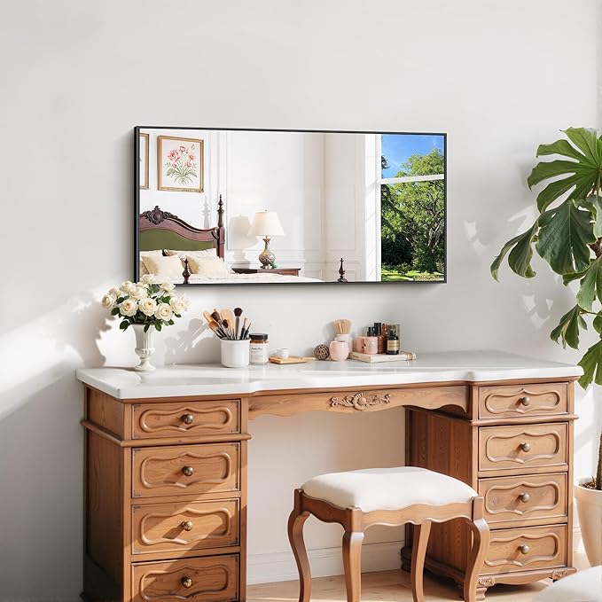 Black Bathroom Mirror for Wall, 20x40 Inch Rectangle Mirror - Image 8