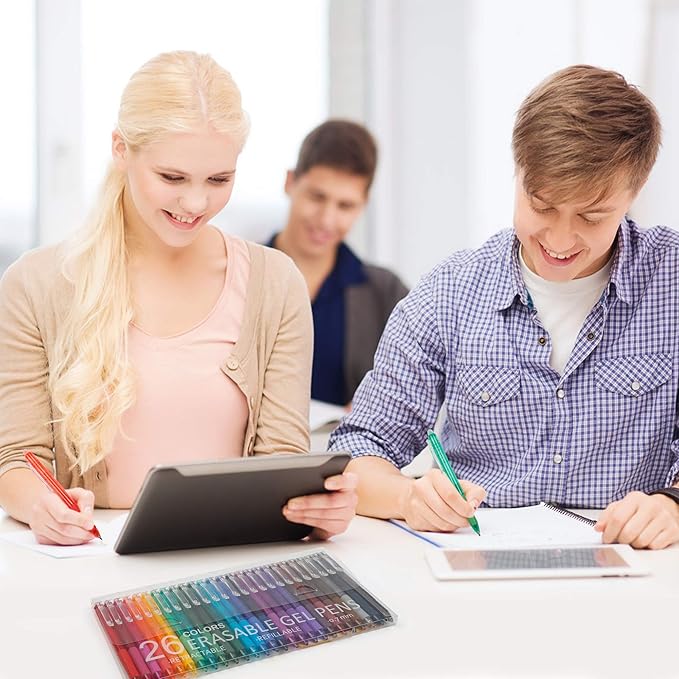 Vanstek 26 Colors Erasable Gel Pens, Retractable Erasable Pens Clicker - Image 6