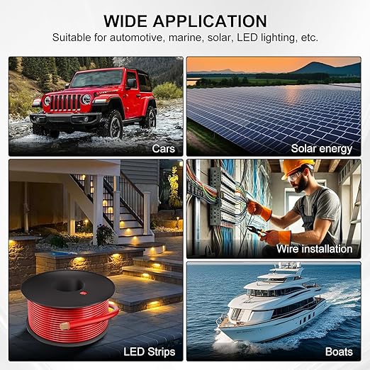 14 Gauge Electrical Wire 2 Pack Total 300ft-Black 150 ft and Red 150 ft Soft - Image 6