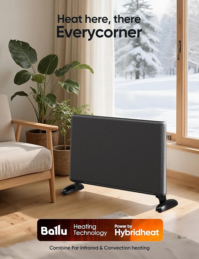Ballu Mica Infrared Space Heater Large Room, Panel Heater - Image 6