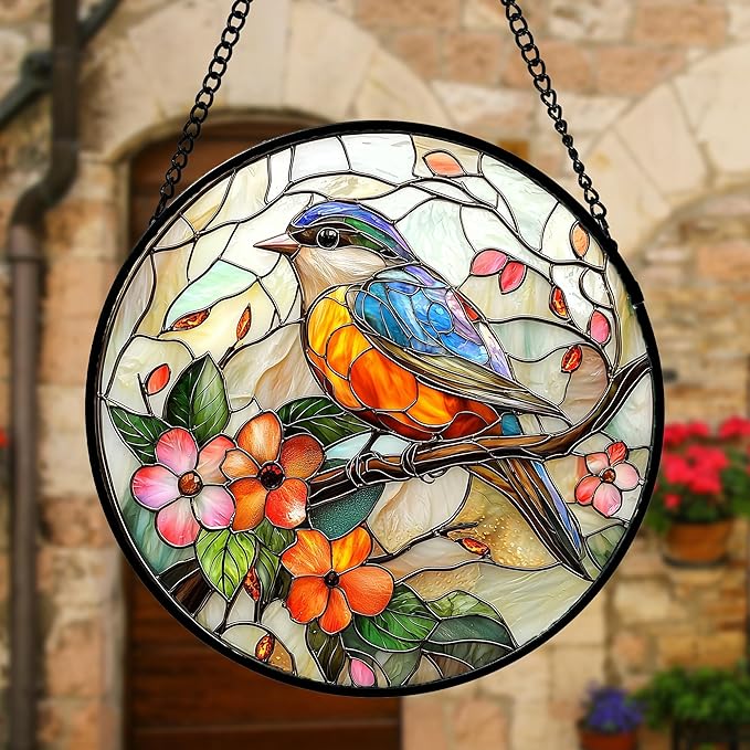 DASTOLL Stained Glass Window Hanging, and Mom 9.8 in - Image 2