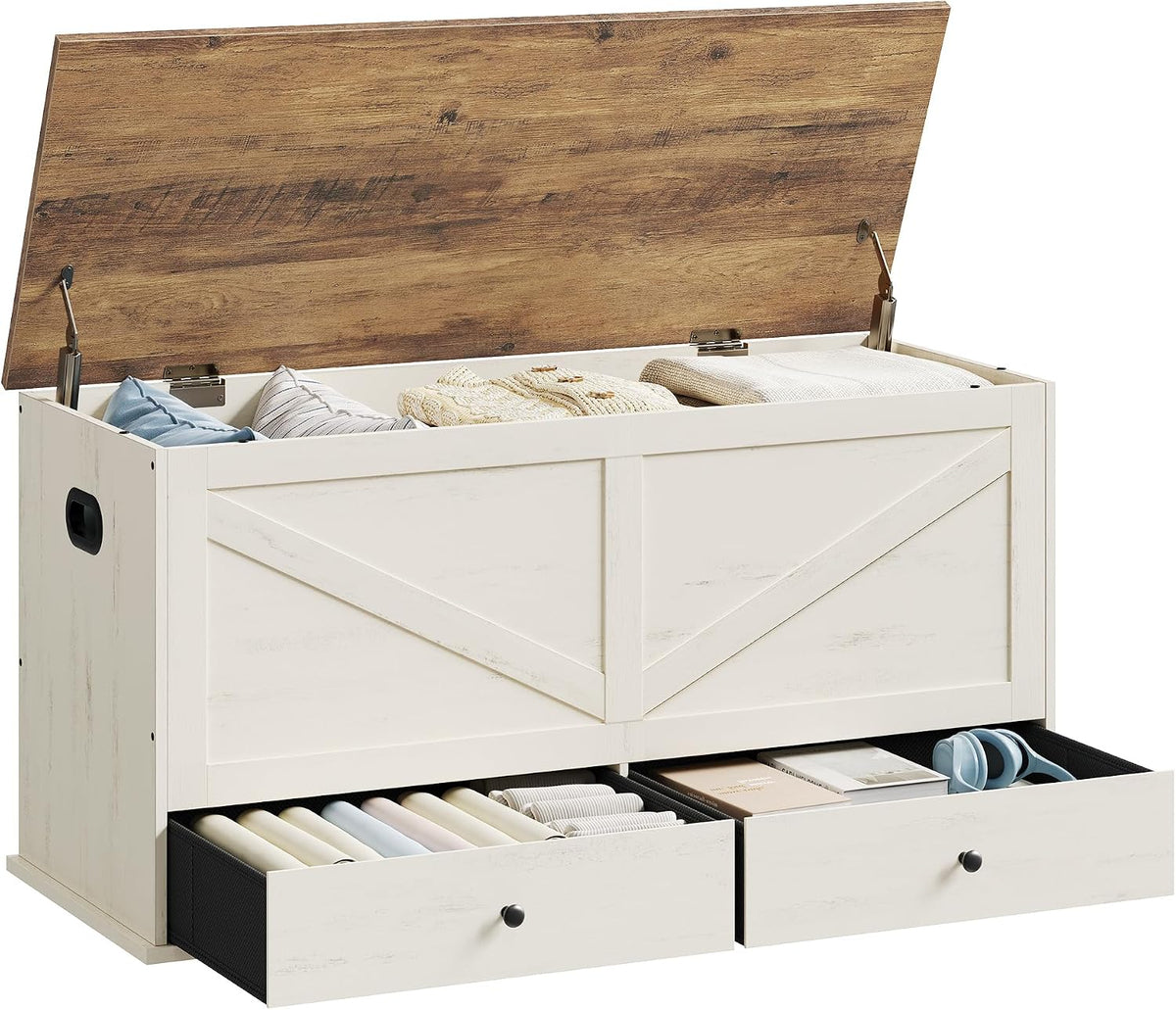 vasagle storage chest with 2 fabric drawers, 15.7, main product view